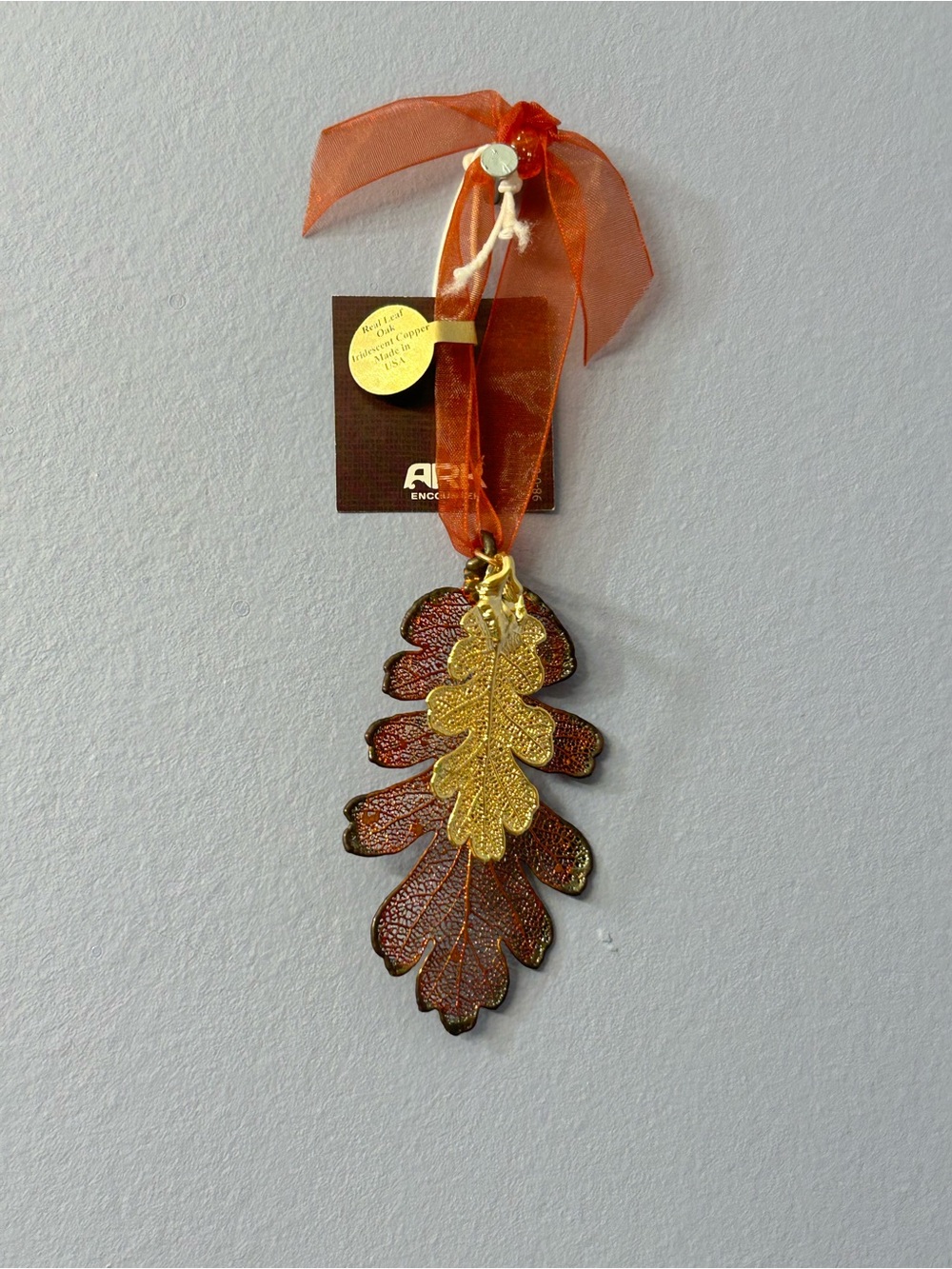 Gold & Copper Leaf Hanging Ornament
